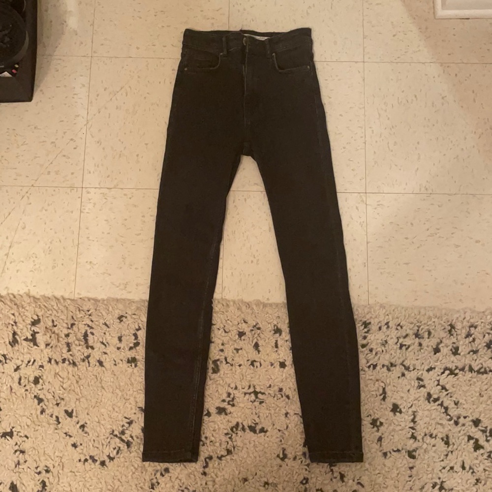 Dark Gray/Black high rise Zara Skinny Jeans